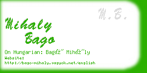 mihaly bago business card